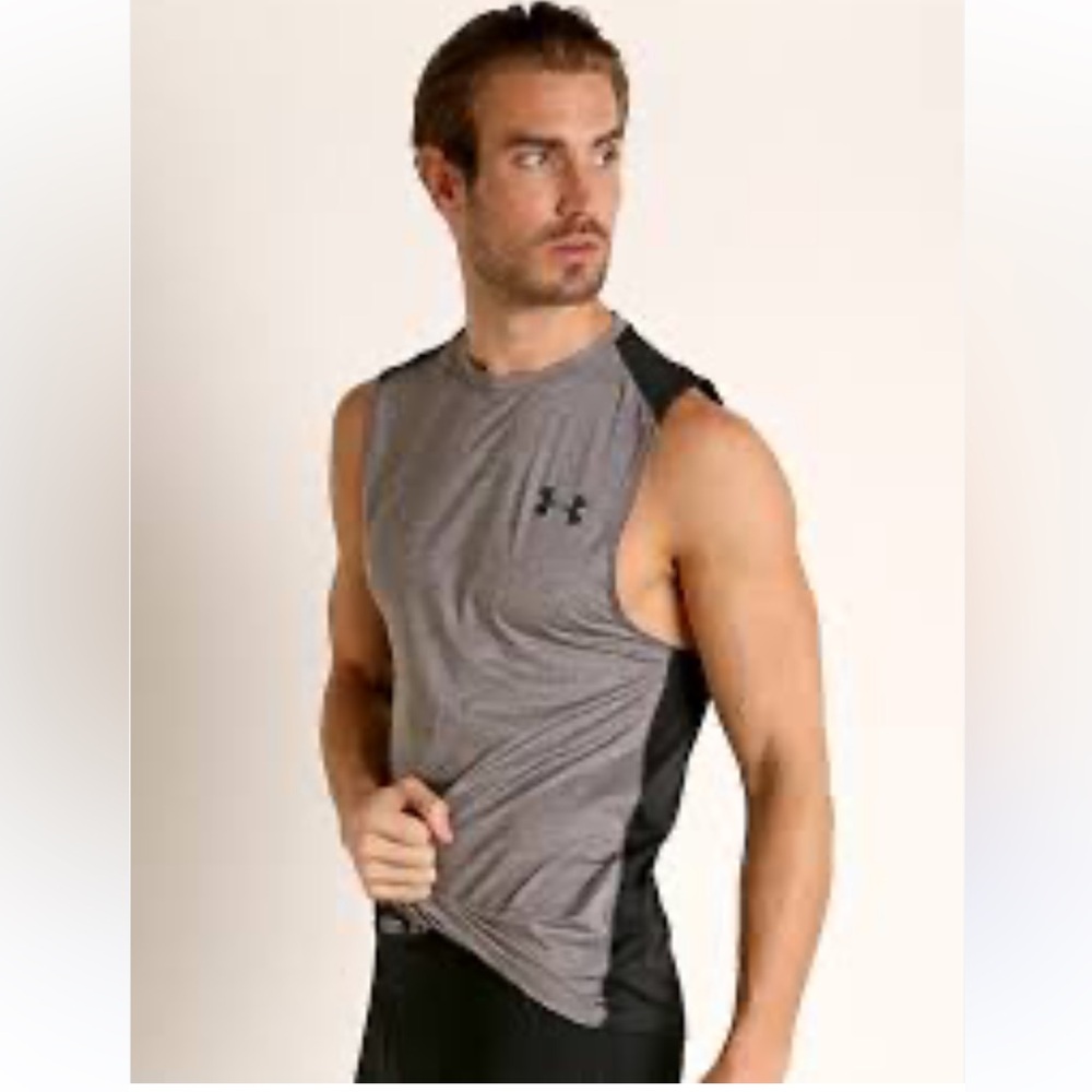 Under Armour Gray and Black Tank Top Moisture-Wicking Athletic Wear